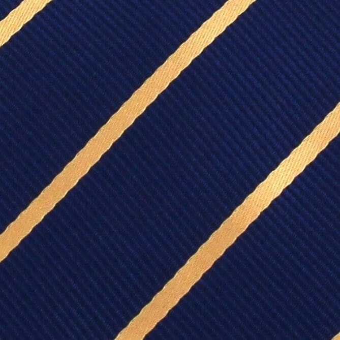 Corbata de Rayas Azul Marino y Dorada
