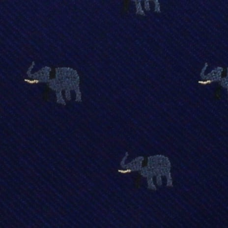 Corbata Estrecha Elefantes Azul