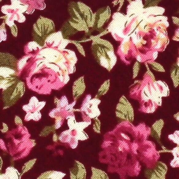 Corbata Estrecha Flores Burdeos