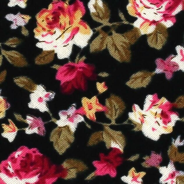 Corbata Estrecha Flores Negra
