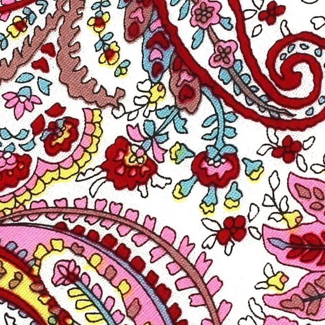 Corbata Estrecha Paisley Blanca y Roja