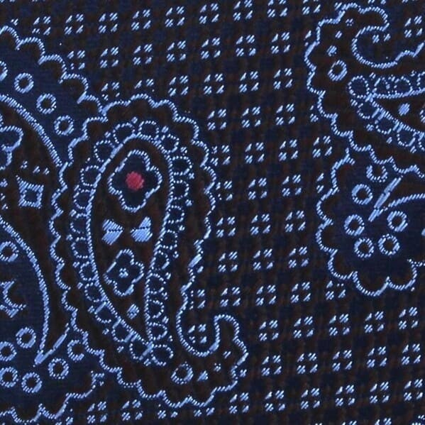 Corbata Estrecha Paisley Celeste y Marrón