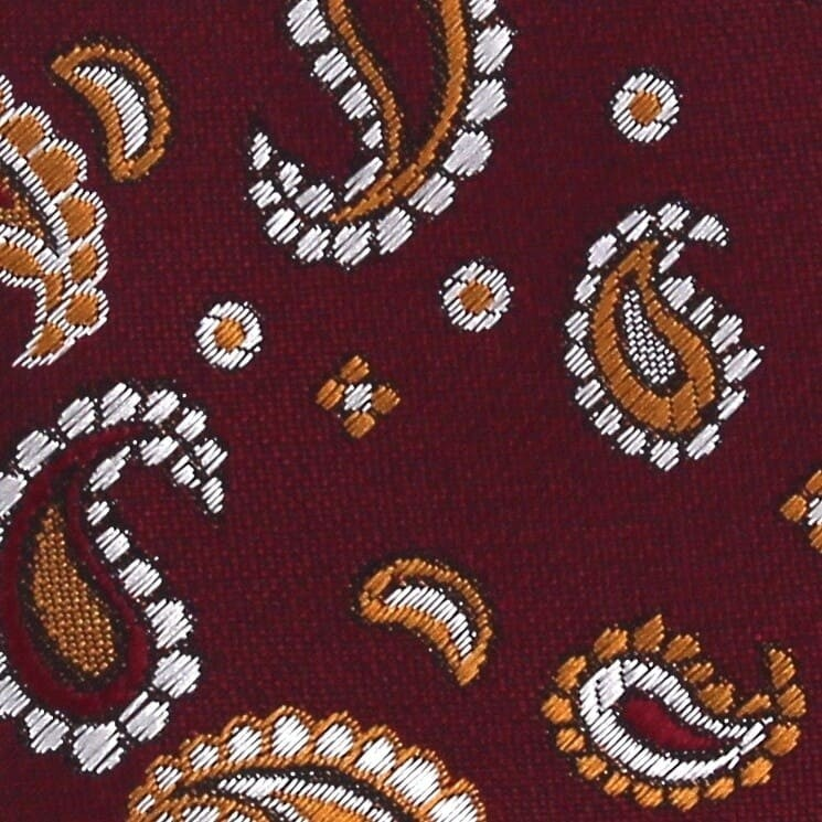 Corbata Estrecha Paisley Granate