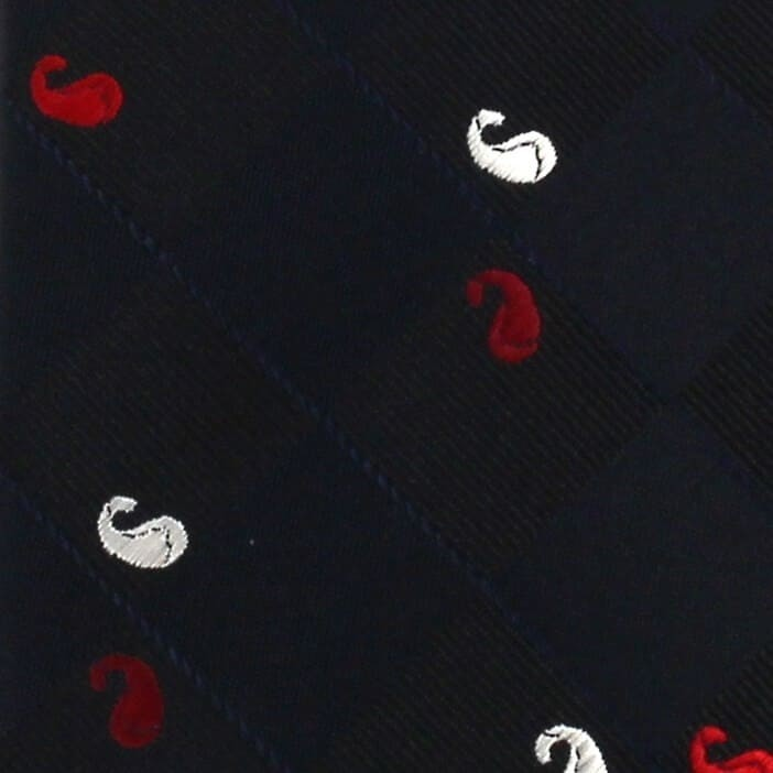 Corbata Estrecha Paisley Negra