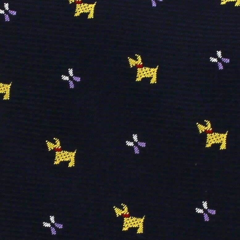 Corbata Estrecha Perritos Azul Marino