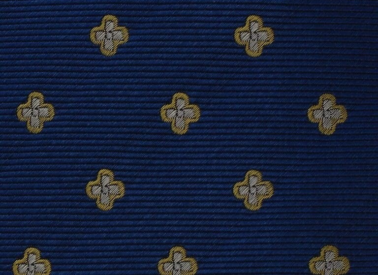 Corbata Flores Azul