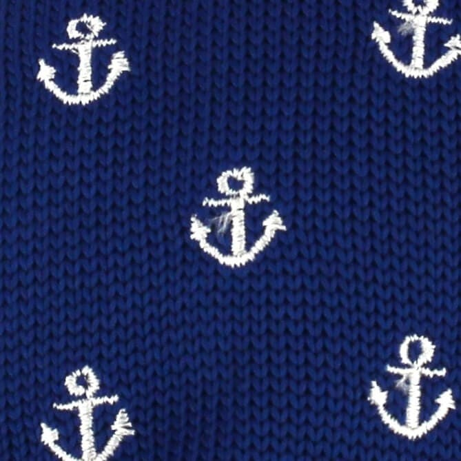 Corbata Punto Anclas Azul Marino