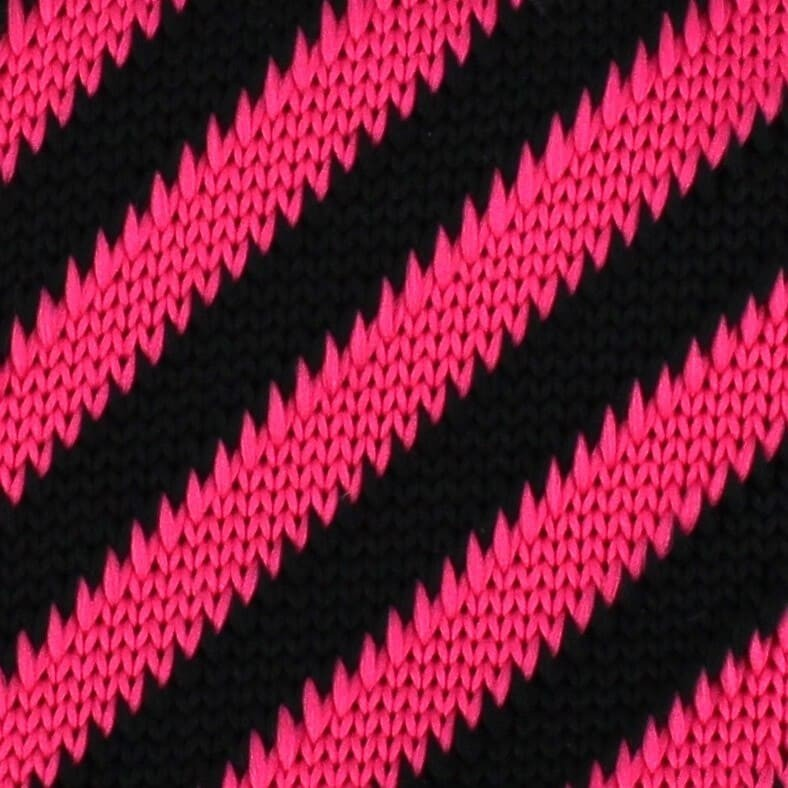 Corbata Punto Rayas Diag. Negra y Rosa