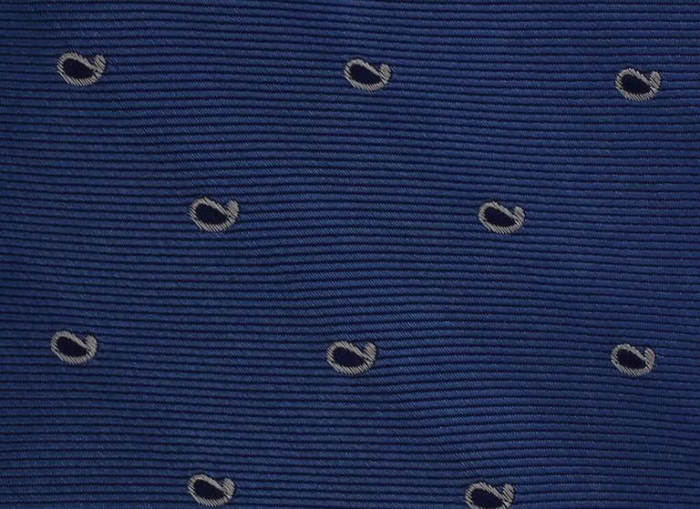 Corbata Seda Paisley Azul