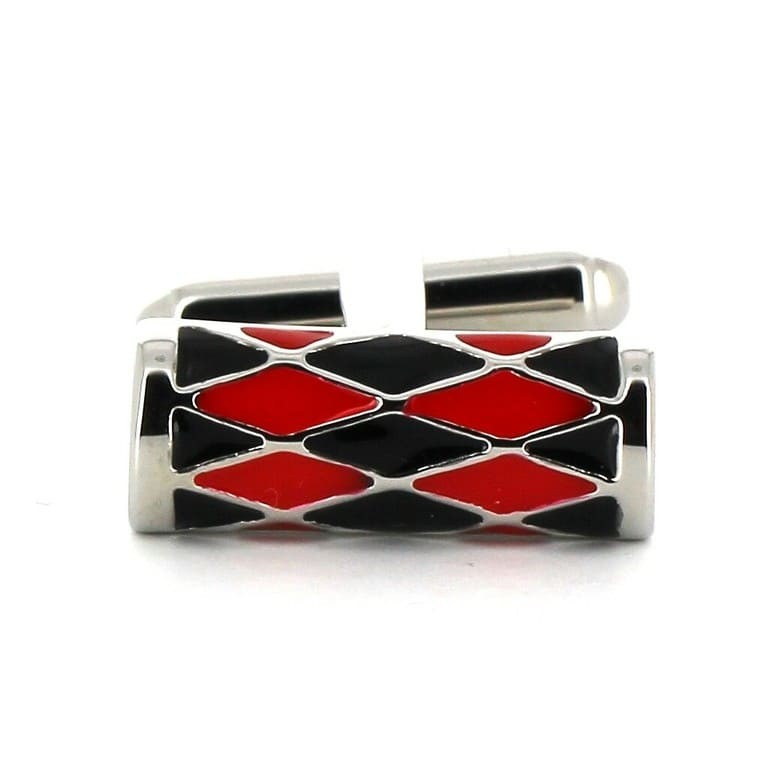Gemelos Esmaltados Cilindros Rojos y Negros