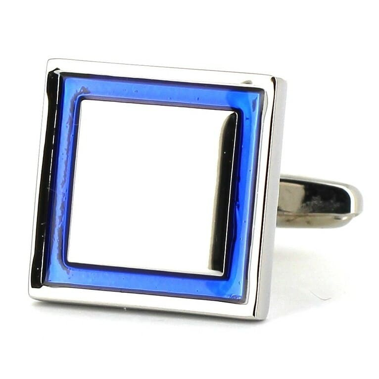 Gemelos Esmaltados Cuadrados Azules