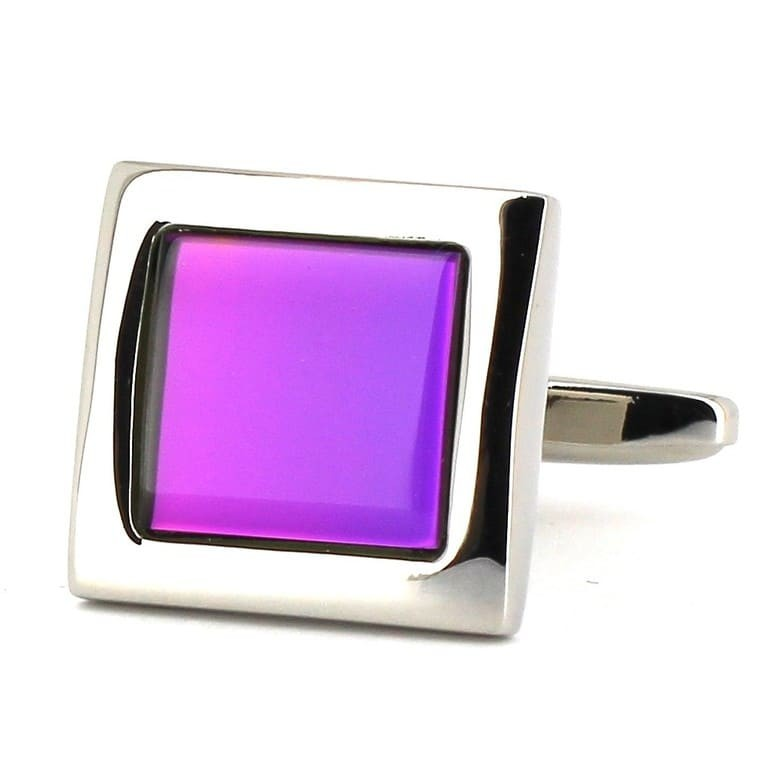 Gemelos Esmaltados Cuadrados Magenta