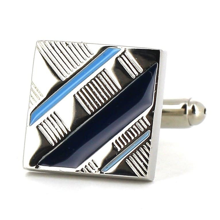 Gemelos Esmaltados Cuadrados Rayados