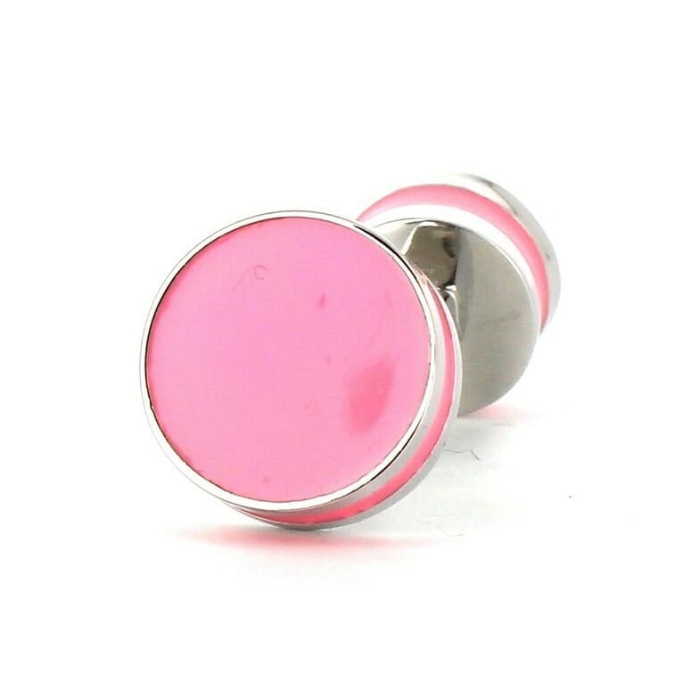 Gemelos Esmaltados Doble Bola Rosa