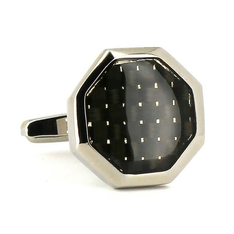 Gemelos Esmaltados Octogonales Negros I