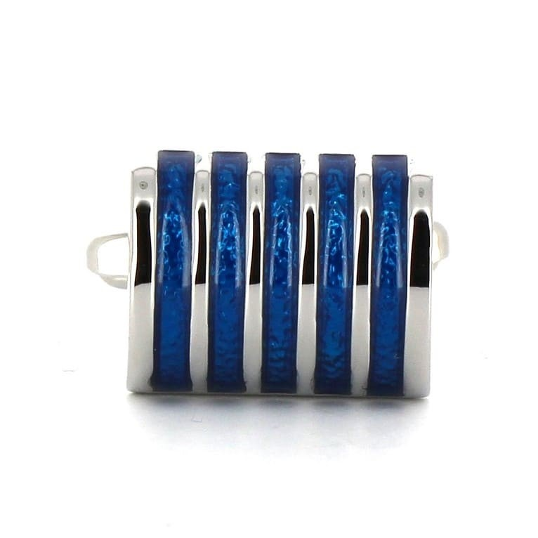 Gemelos Esmaltados Rayas Azules II