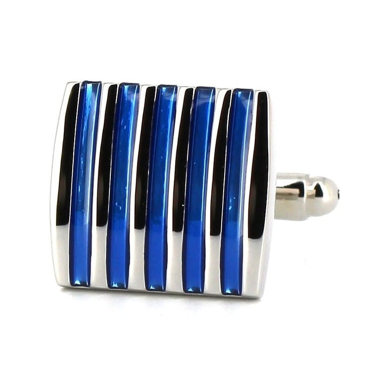 Gemelos Esmaltados Rayas Azules III