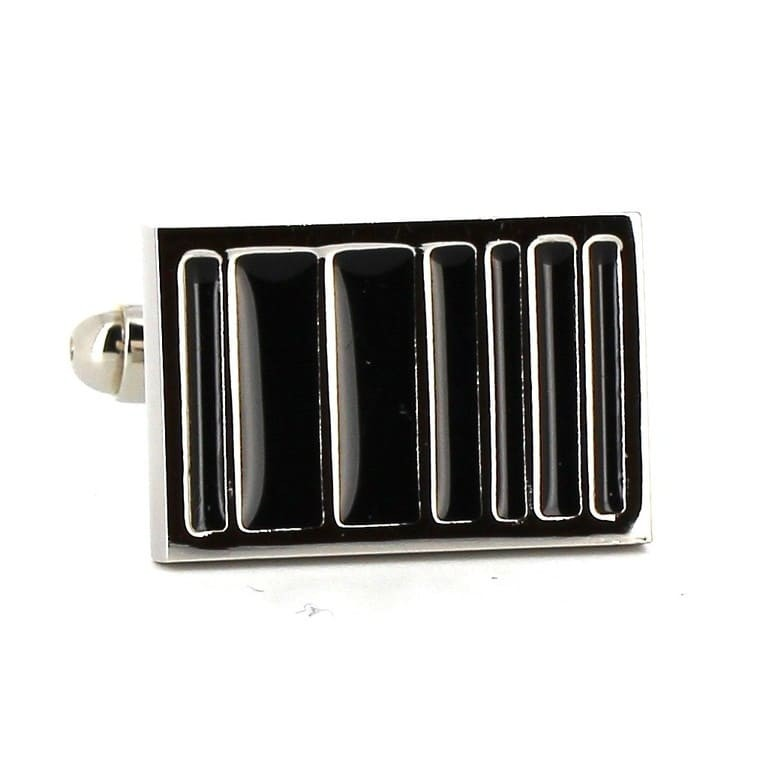 Gemelos Esmaltados Rectangulares Negros I