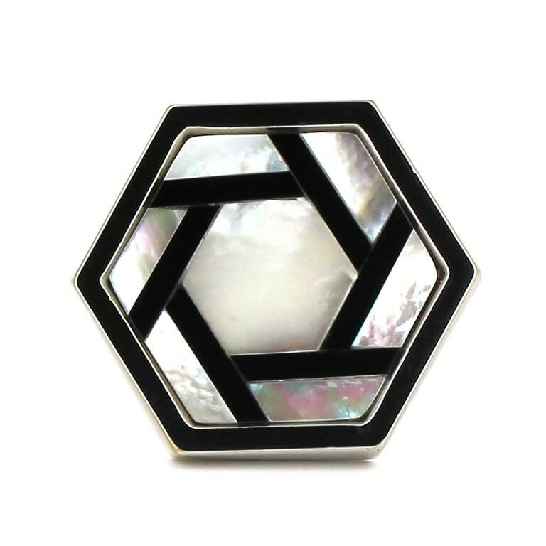 Gemelos Nácar Hexagonal