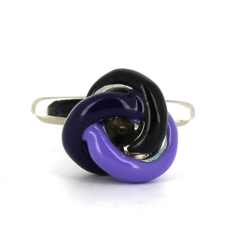 Gemelos Nudos Tricolor Negro y Morado