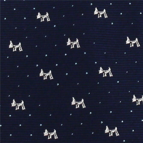 Corbata Estrecha Perritos Azul Marino y Blanca