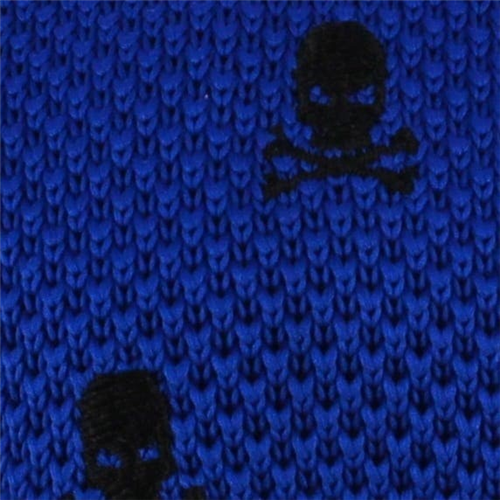 Corbata Punto Calaveras Azul