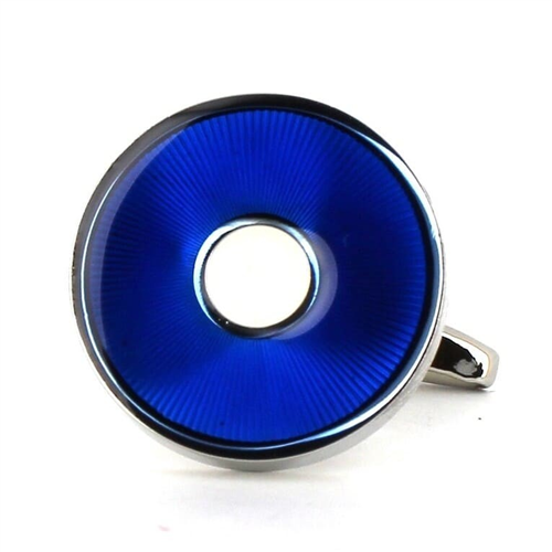 Gemelos Esmaltados Circulares Azul Intenso
