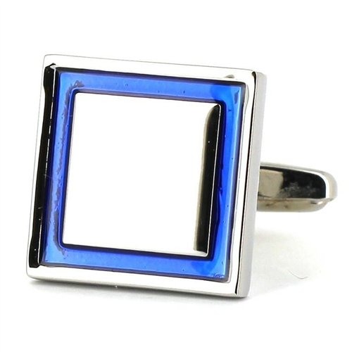 Gemelos Esmaltados Cuadrados Azules