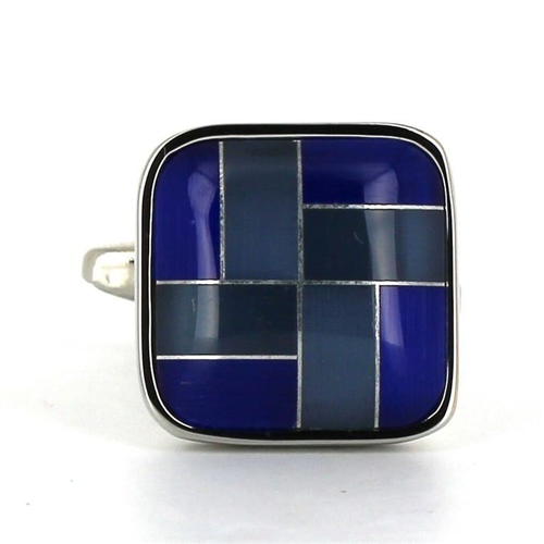 Gemelos Esmaltados Cuadrados Azules III