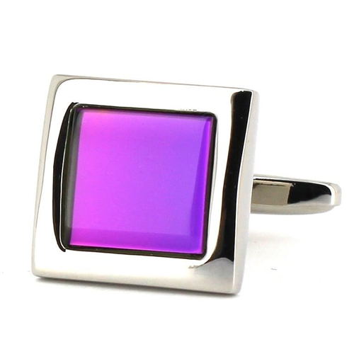 Gemelos Esmaltados Cuadrados Magenta