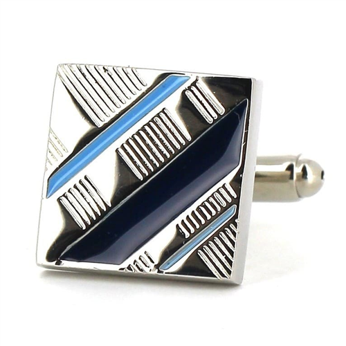 Gemelos Esmaltados Cuadrados Rayados