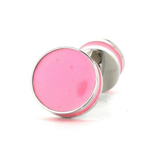 Gemelos Esmaltados Doble Bola Rosa
