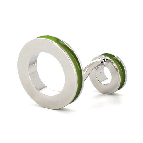 Gemelos Esmaltados Doble Bola Verdes