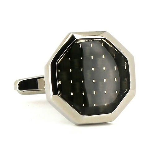 Gemelos Esmaltados Octogonales Negros I