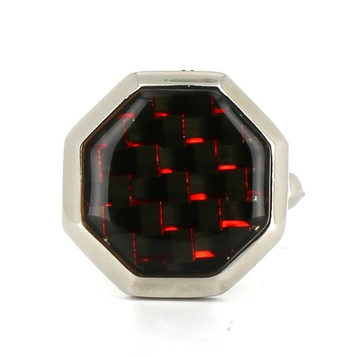 Gemelos Esmaltados Octogonales Rojos y Negros