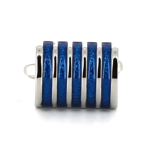 Gemelos Esmaltados Rayas Azules II