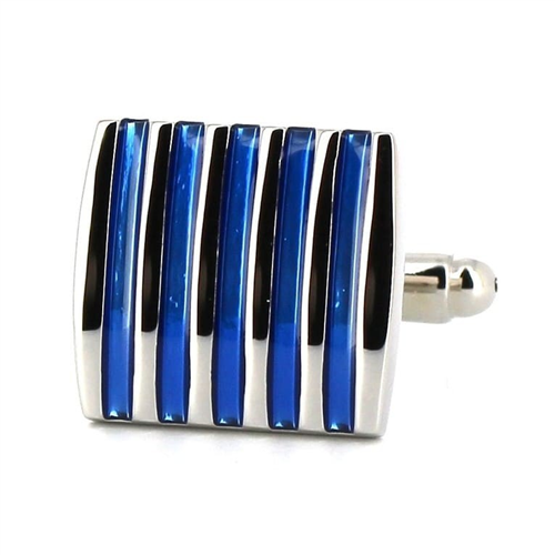 Gemelos Esmaltados Rayas Azules III