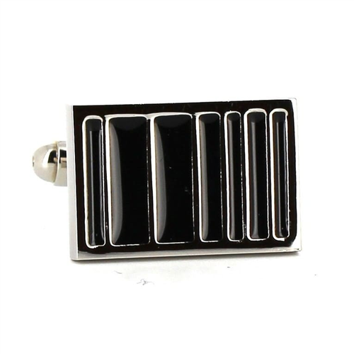 Gemelos Esmaltados Rectangulares Negros I