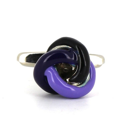 Gemelos Nudos Tricolor Negro y Morado
