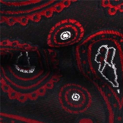 Pajarita Paisley Negra y Roja