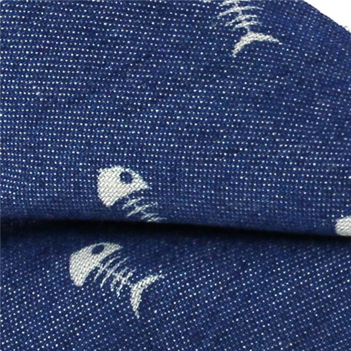 Pajarita Raspas Peces Denim Oscuro
