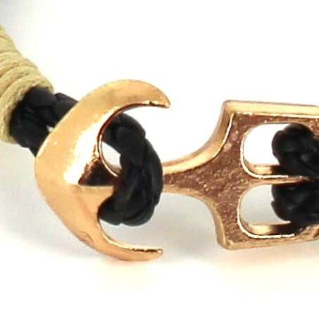 Pulsera Trenzada Cuero con Ancla