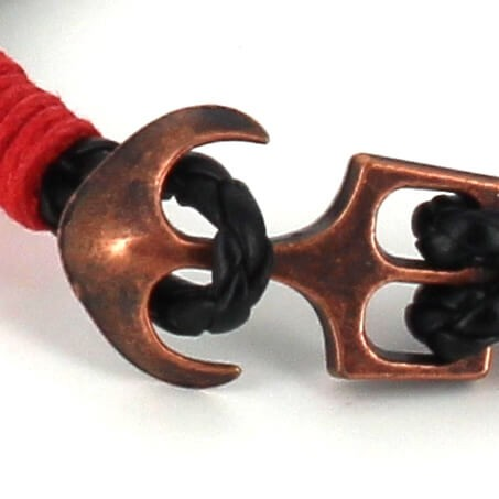 Pulsera Trenzada Cuero con Ancla