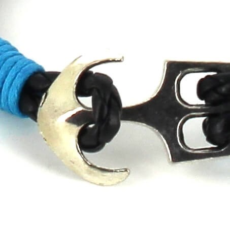 Pulsera Trenzada Cuero con Ancla