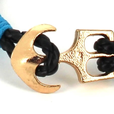 Pulsera Trenzada Cuero con Ancla