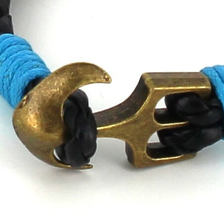 Pulsera Trenzada Cuero con Ancla