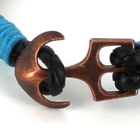 Pulsera Trenzada Cuero con Ancla
