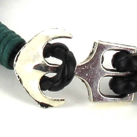 Pulsera Trenzada Cuero con Ancla