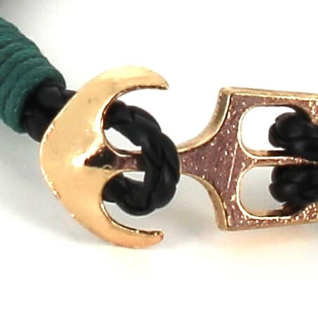 Pulsera Trenzada Cuero con Ancla