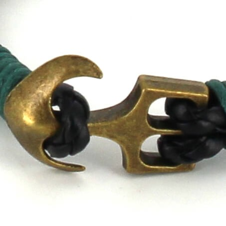 Pulsera Trenzada Cuero con Ancla